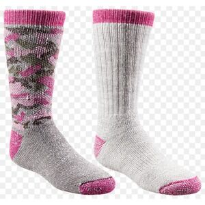 NWT Red Head Camo Cub Youth Socks X-Small Wool Blend Pink Gray 2 Pair New